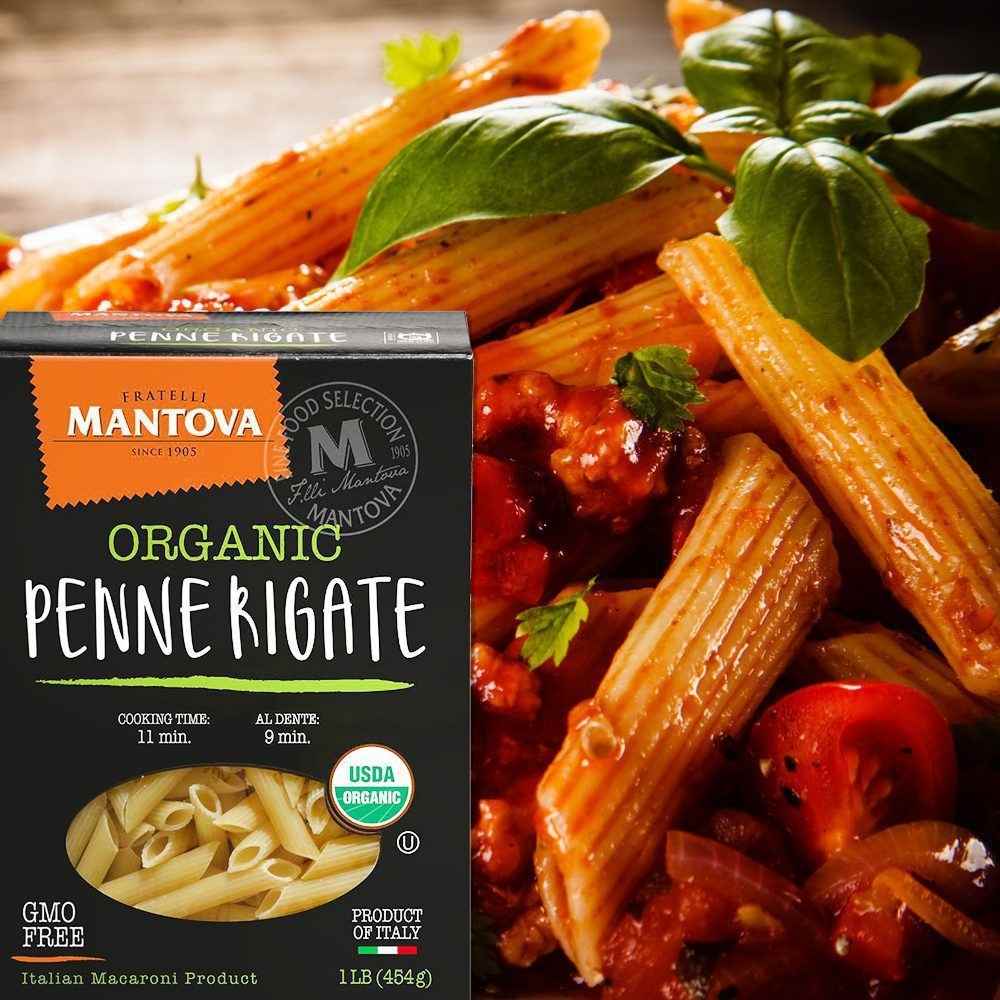 Mantova Organic Penne Rigate Pasta, 1 lb.