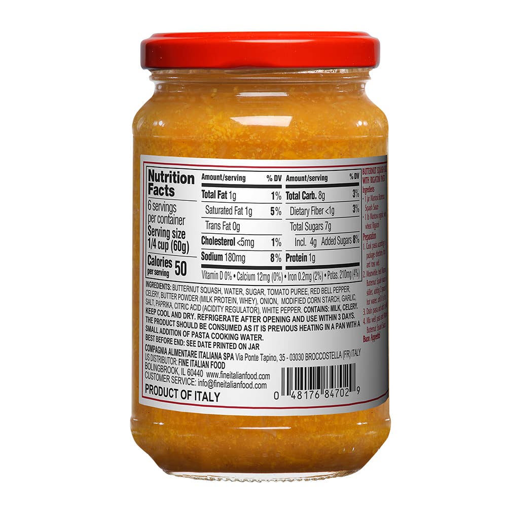 Mantova Butternut Squash Sauce, 12 oz.