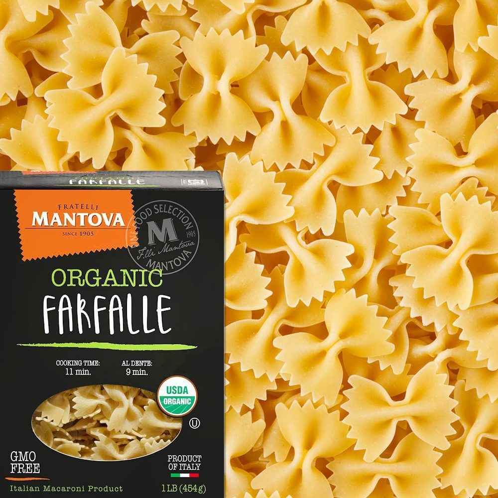 Mantova Organic Farfalle Pasta, 1 lb.