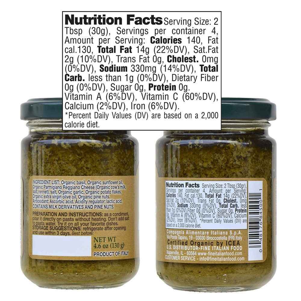 Mantova Organic Pesto Genovese, 4.6 oz.